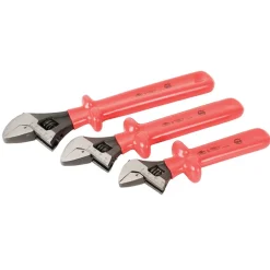 Wiha 3 Piece Insulated Adjustable Wrench Set 76290