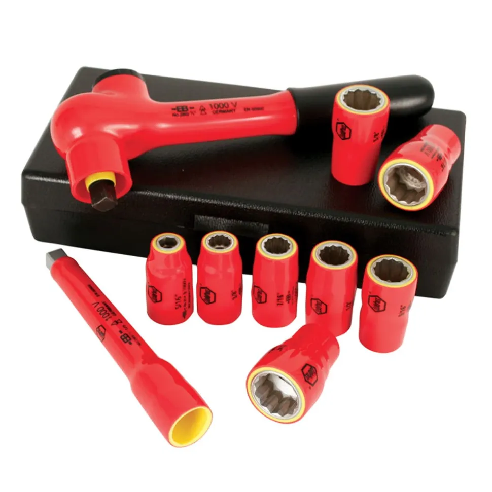 Wiha 10 Piece Insulated Socket Set 3/8" Drive - Metric 31590