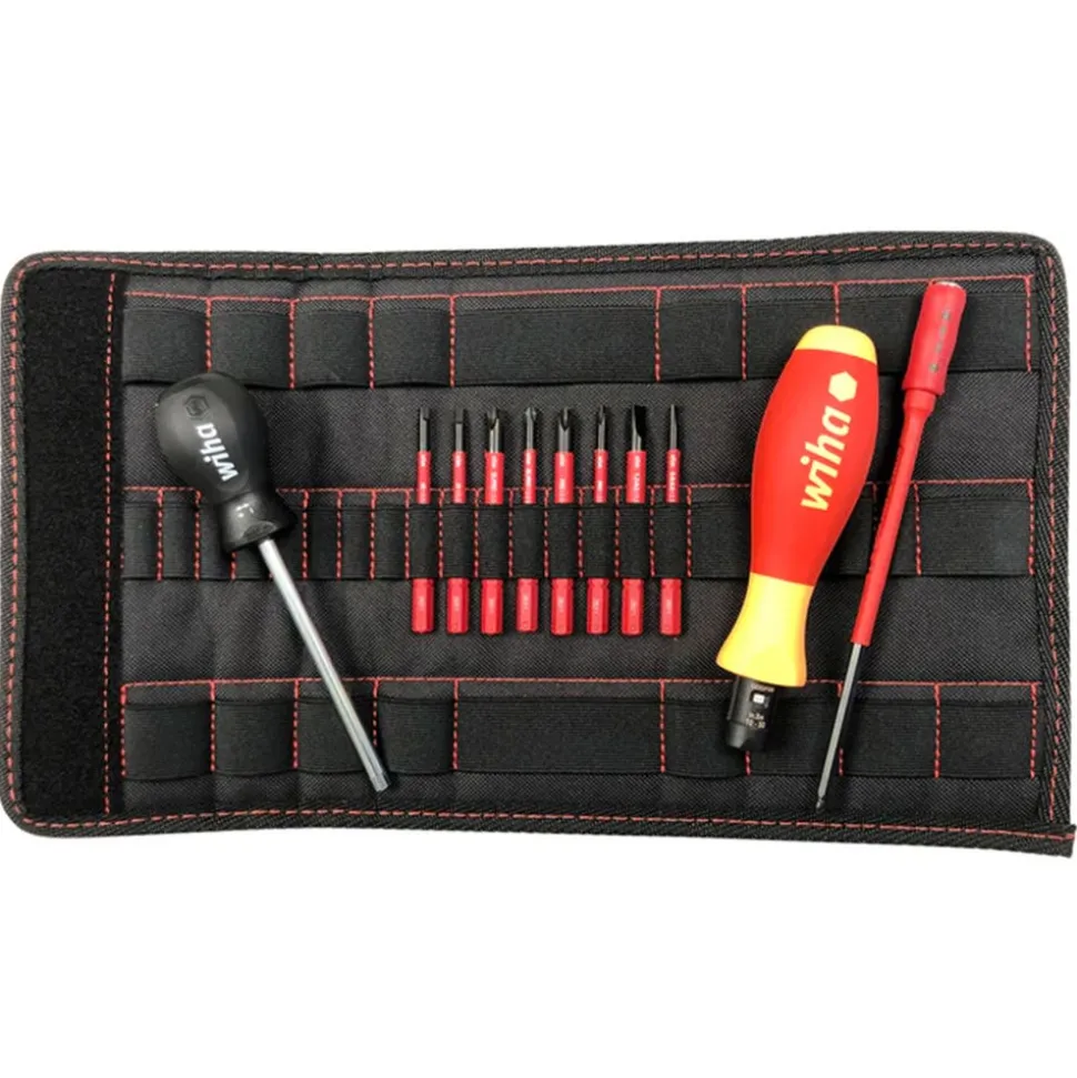 Wiha 11 Piece Insulated Torquevario-S (10-50 in/lbs) and Slimline Blade Set 28789