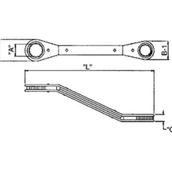 Wright 1/4" x 5/16" Ratcheting Box Wrench 12 Pt. Offset Reverse 9424